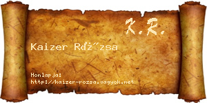 Kaizer Rózsa névjegykártya
