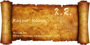 Kaizer Rózsa névjegykártya